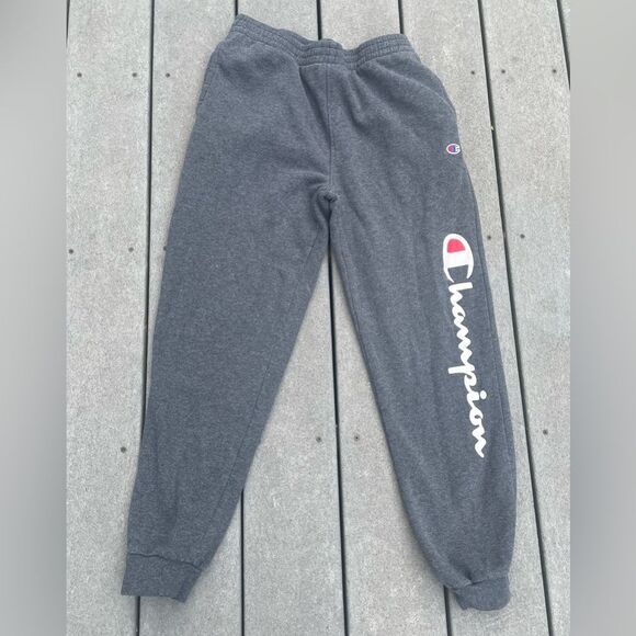 Champion Charcoal Gray Joggers / Sweatpants Logo Youth Size XL - Picture 2 of 5
